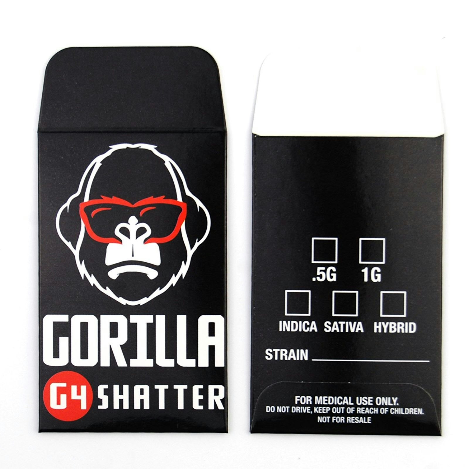 25 Premium Gorilla Extracts Strain Label Concentrate Packaging Shatter Envelopes #091
